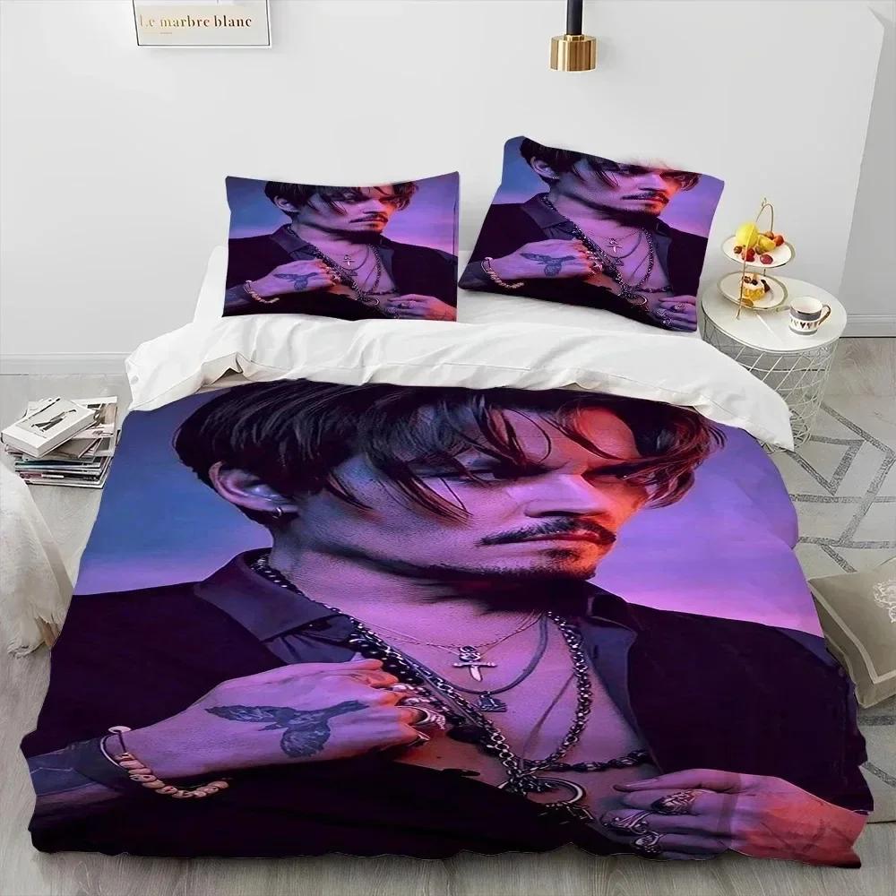 3D Printing Johnny Depp Series Comforter Bedding Set,Duvet Cover Bed Set Quilt Cover Pillowcase,king Queen Size Bedding Set Kids