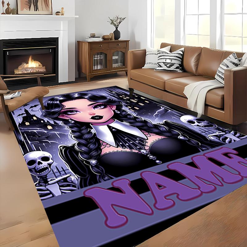 Custom personalization Wednesday Addams Area Rug - Perfect For Kitchen, Bathroom,Laundry Room Decor Large Size Available,Gift All Seasons