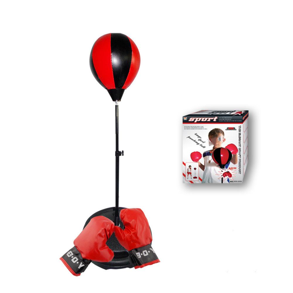 Children Gloves Stand Boxing with Punching Ball Hand Pump and Adjustable Height Stand