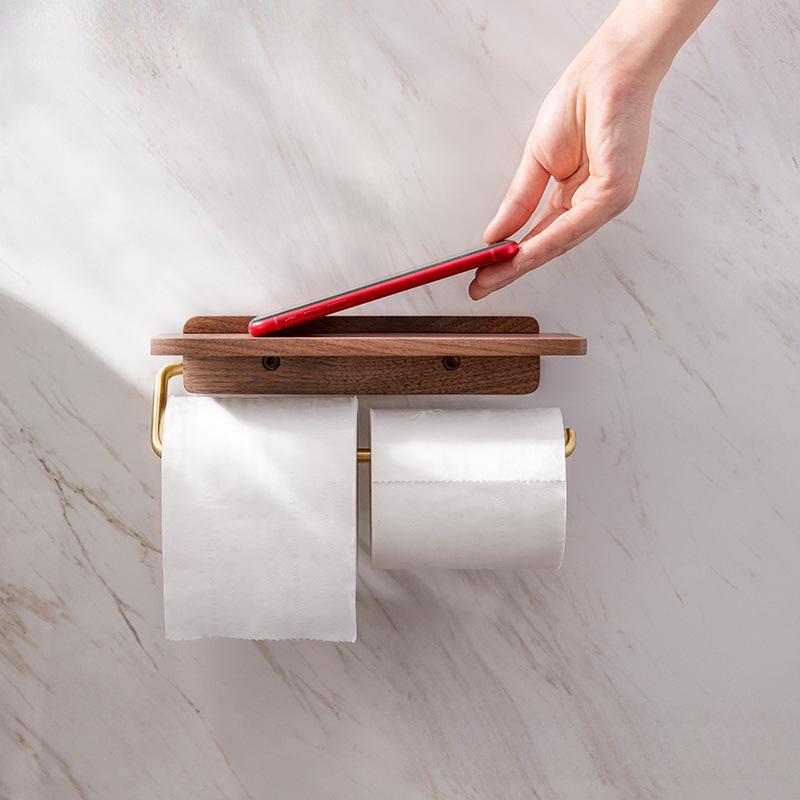 No-Punch Bathroom Tissue Holder & Paper Storage Rack