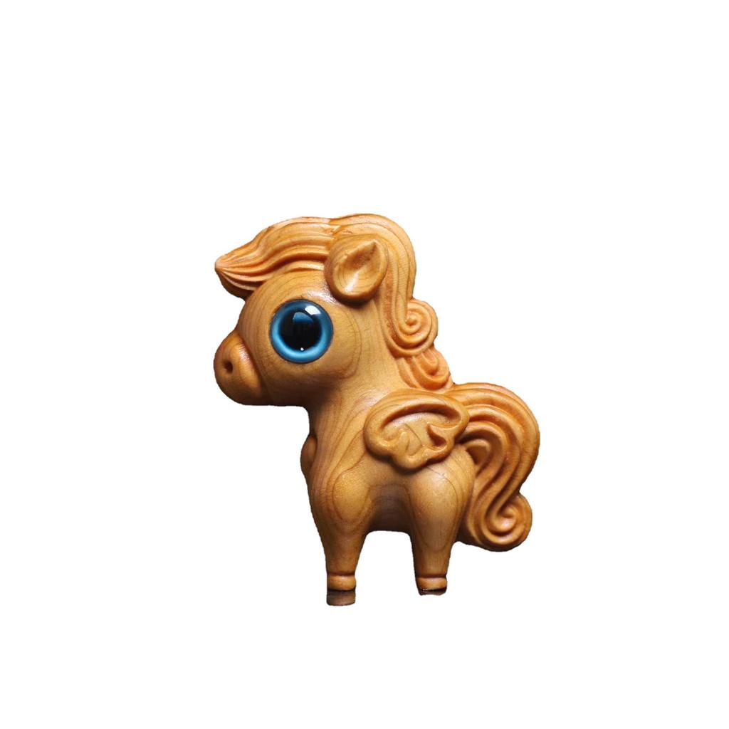 Wooden Blue Eye Zodiac Horse Ornament Miniature Offices Home Room Cute Decoration School Kids Event souvenirs Birthday gift 2026