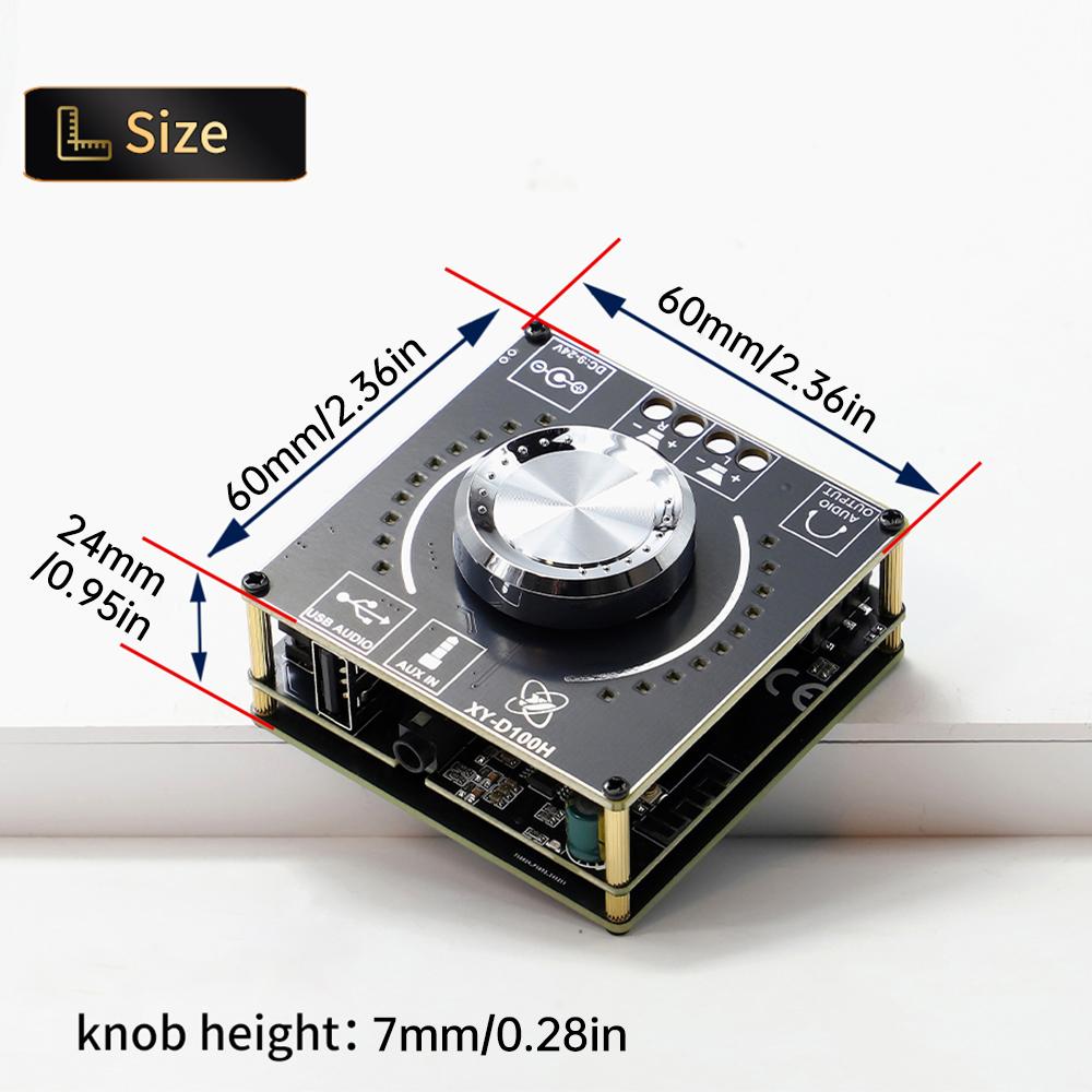 XY-D100H Bluetooth 5.1 Digital Power Amplifier Board HiFI-level 100W*2 Stereo TPA3116 Module Supports APP Control DC 9-24V/5A