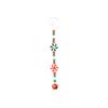 Yousheng Christmas Tree Pendant Red White Candy Cane Design Hanging Pendant with Bells Candy Bars Beads Christmas Party Decoration