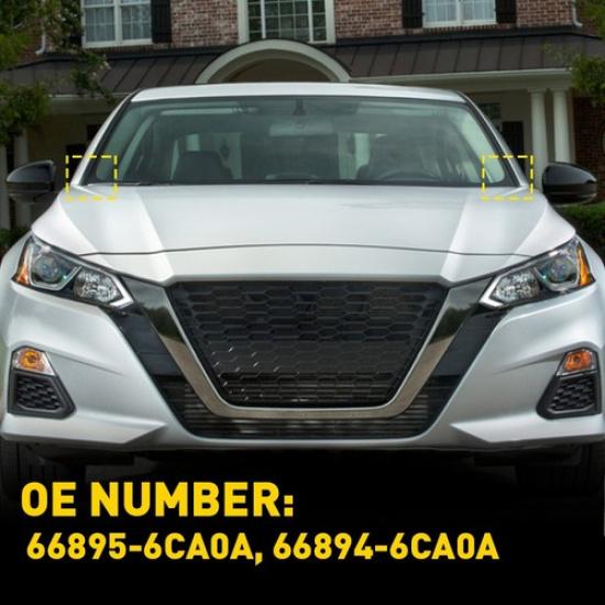 Pair for Nissan 19- Altima Front Windshield Wiper Side Cowl Extension Trim