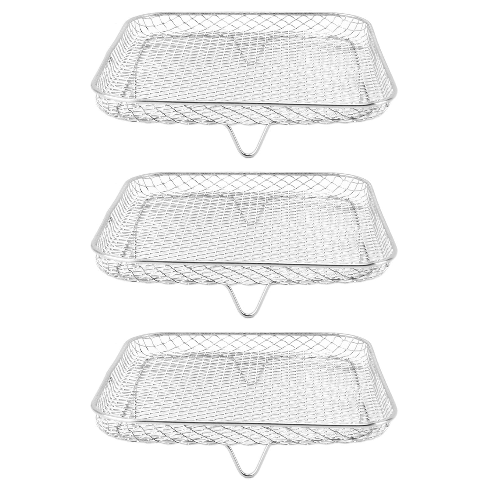 

Air Fryer Basket for 3 Stainless Steel Grill Baskets for 8 Inch Mesh Basket Air Fryer Tray Wire Rack Roast Basket for Frozen Baking Foods for French
