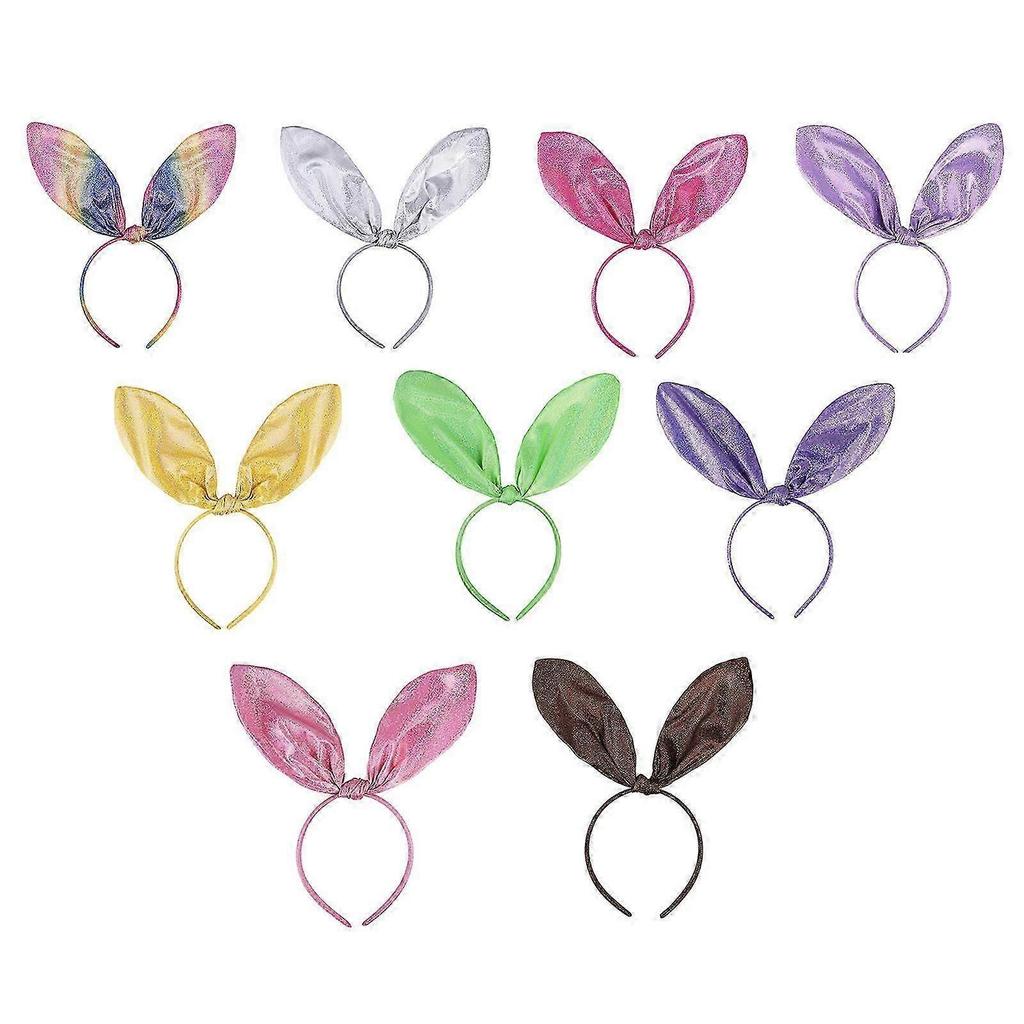 Animal Ears Headband Halloween Decorations Shimmering Rabbit Ears Costume Accessories for Adult Cosplays Party Favor White-Good