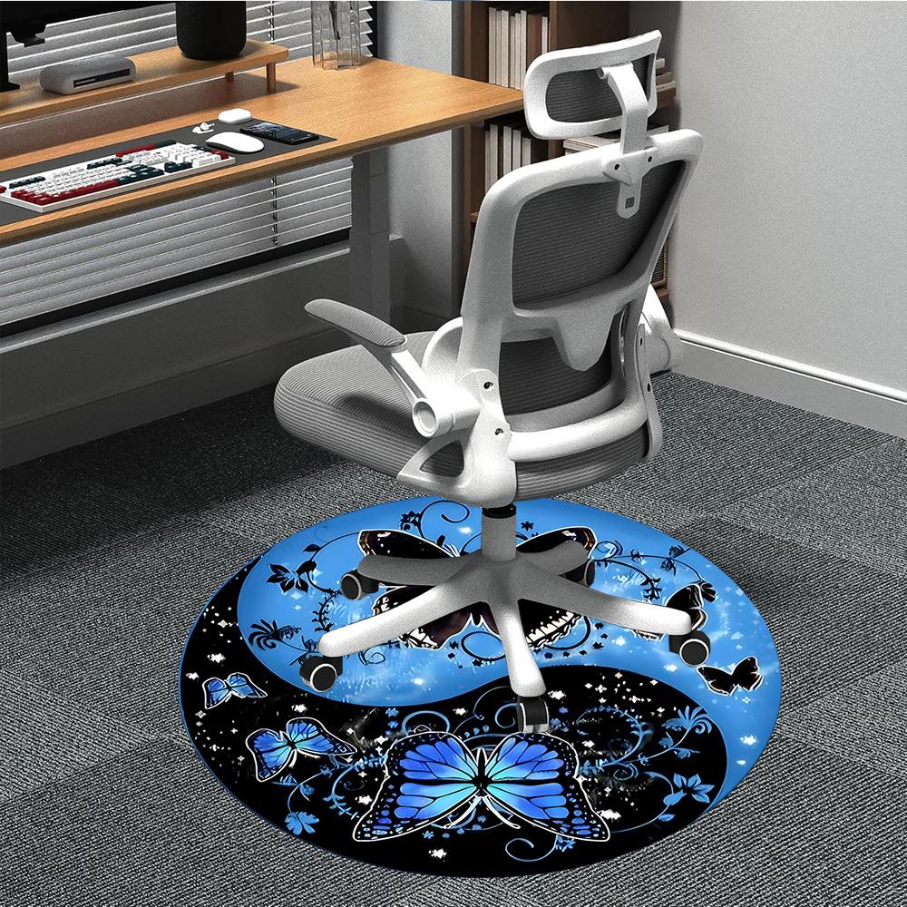 

1pc Butterfly Yin Yang Chair Carpet for Office Non-Slip, Rug for Office, Room, Good Gift for Family or Friends, yy251226141 80cm by 80cm