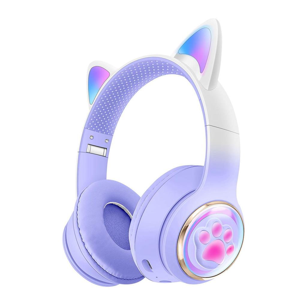 AKZ-62 Luminous Cat Ear Bluetooth Gaming Headset with Heavy Bass