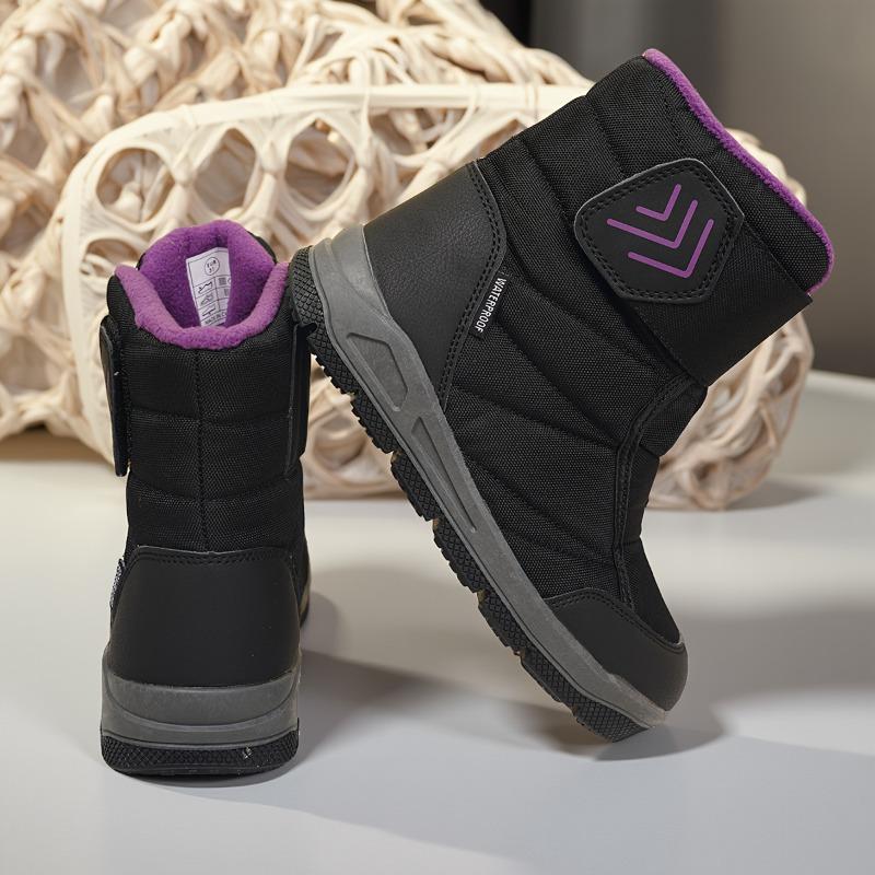 

Девочки Легкие Зимние Походные Ботинки Застежка Теплые На Флисовой Подкладке До Середины Икры Снежные Ботинки Прочная Подошва из ТПР Круглый Носок Приключения на Открытом Воздухе Черный с Фиолетовыми Акцентами 36 чёрный