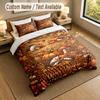 Autumn Harvest Theme Personalized 3Pcs Bedding Set Custom Text & Name 1 Sheet 2 Pillowcases Household Bedding 1pc