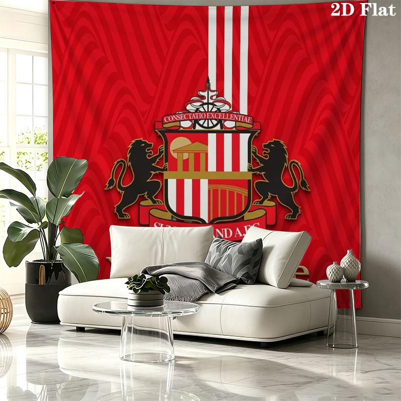 Sunderland A.F Custom Name Wall Tapestry Aesthetic Wall Hanging Printed Fabric Blanket Decorative Tapestries for Bedroom Living Room Home Decor
