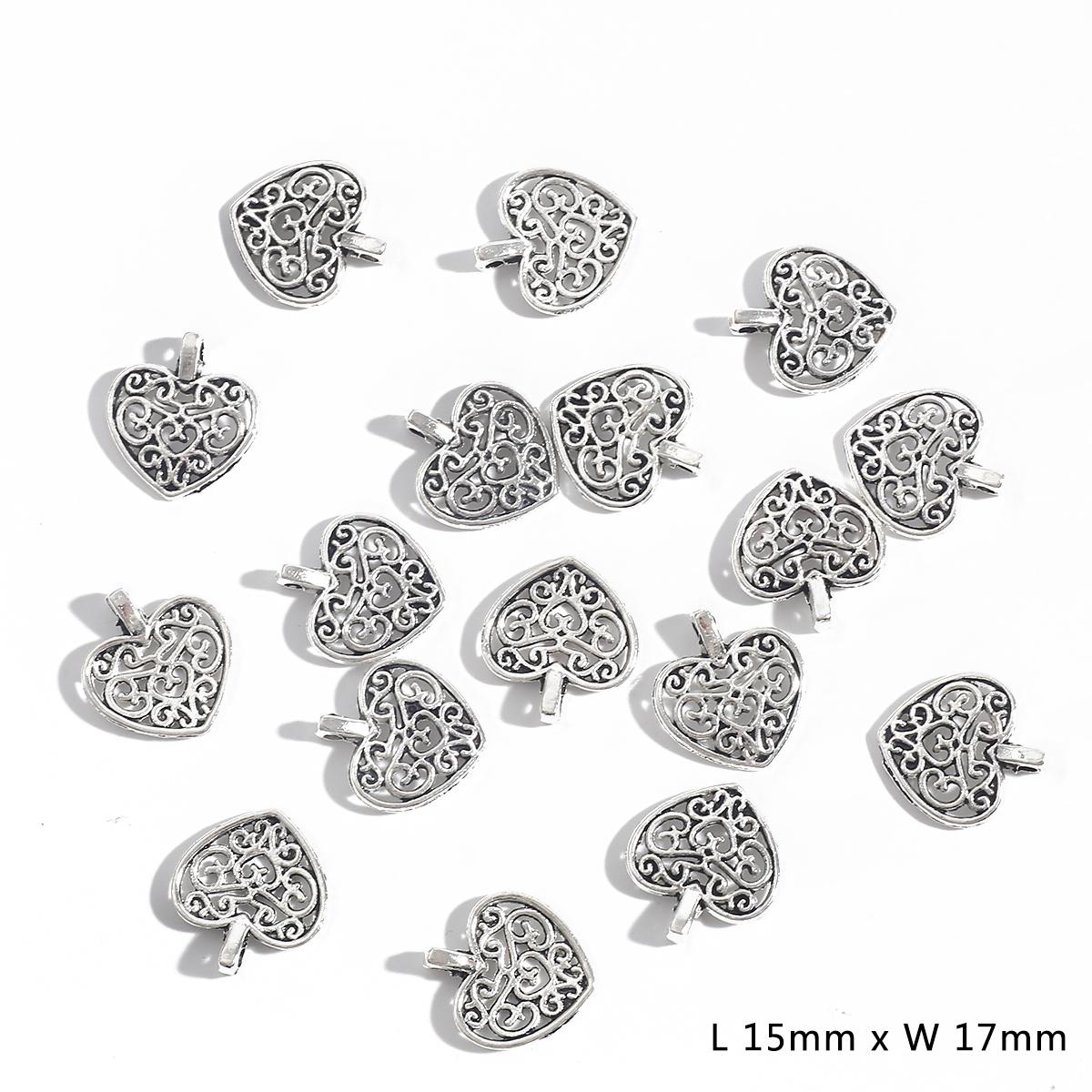 

10-50 шт. подвеска в форме сердца любви, модный металлический серебряный шарм для DIY ожерелья, браслетов, аксессуаров для изготовления ювелирных изделий 05 15×17mm 30pcs серебряный