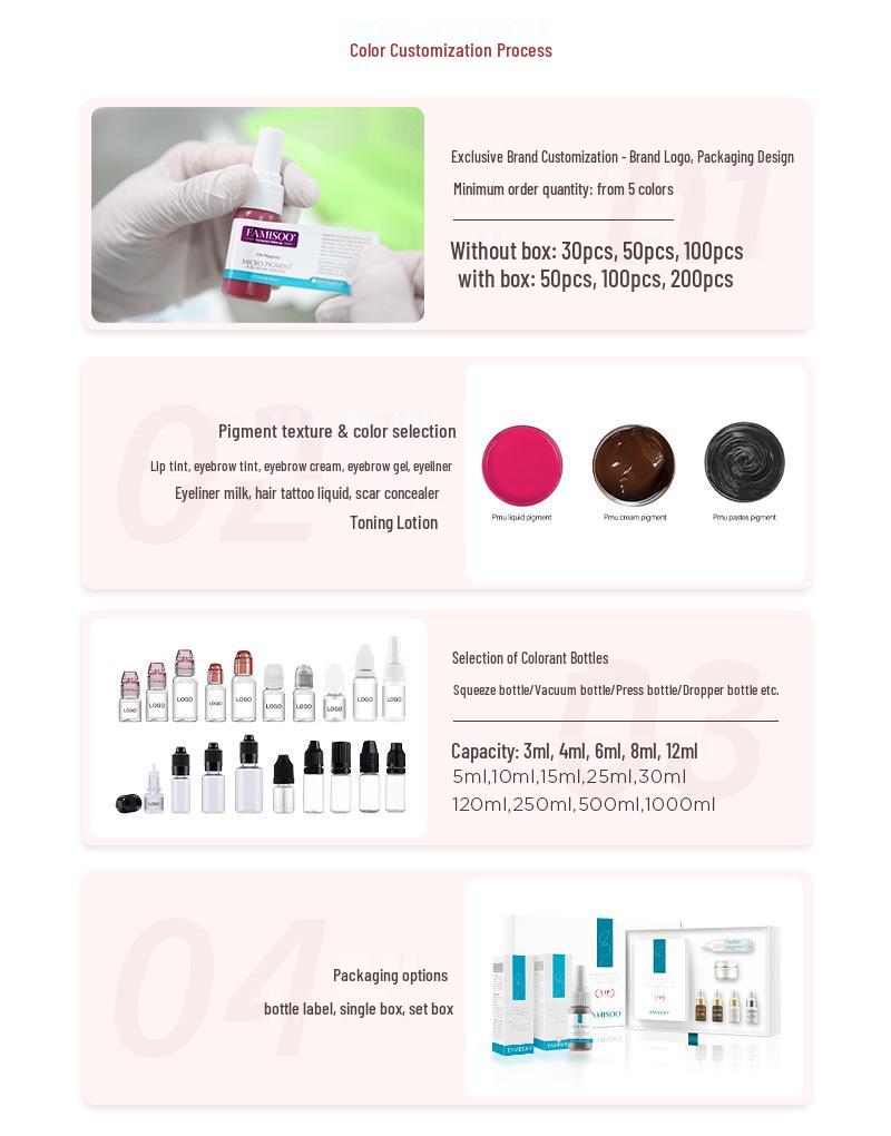 ResAP Long-Lasting Beauty Eyebrow Tattoo Pigment - Concentrated Liquid for Natural-Looking Brows, No Red or Blue Tones