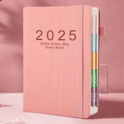 מתכנן יומי 2025 עמוד אחד ליום ינואר-דצמבר A5 מתכנן יומי 2025 לוח שנה יומי לשוניות חודשיות כריכה קשה 2025 יומן פגישות שעתי
