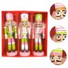 Christmas Decor Craft Stable Base Wooden Nutcracker for Shelf Home Garden