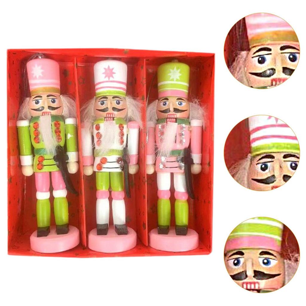 Christmas Decor Craft Stable Base Wooden Nutcracker for Shelf Home Garden
