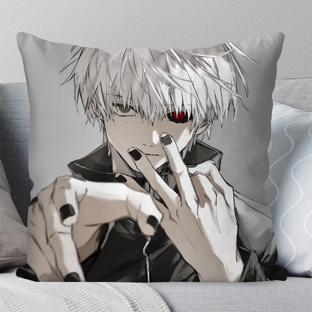Bilibili Tokyo Ghoul Anime Pillow Case Square Pillow Bedroom Sofa Leisure Comfort Cushion Car Living Room Home Decoration 40X40