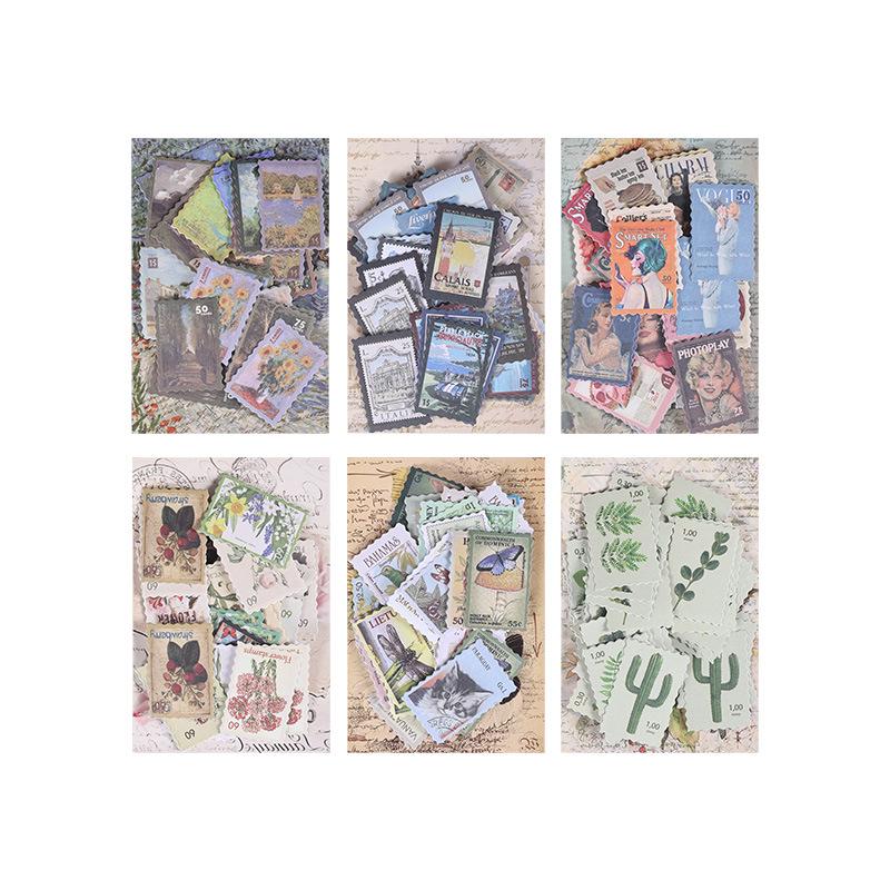 Philately Museum Retro Plant & Flower Journal Stickers Pack