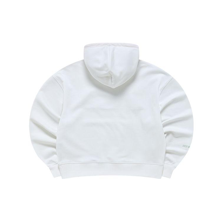FILA Fusion Logo Print Loose Fit Cropped Hoodie Retro American Sweatshirt Women hoodies White T11W213203F-WT