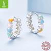 Dopamine Love Ear Buckle Girl, Cute Rainbow Love Design S925 Sterling Silver Earrings Earrings