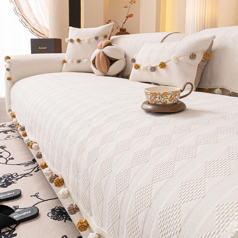 

2025 new light luxury high-end sofa cushion one-piece fixed non-slip and anti-cat scratch straight row leather sofa seat cushion 30 * 50cm Waist Pillowcase
