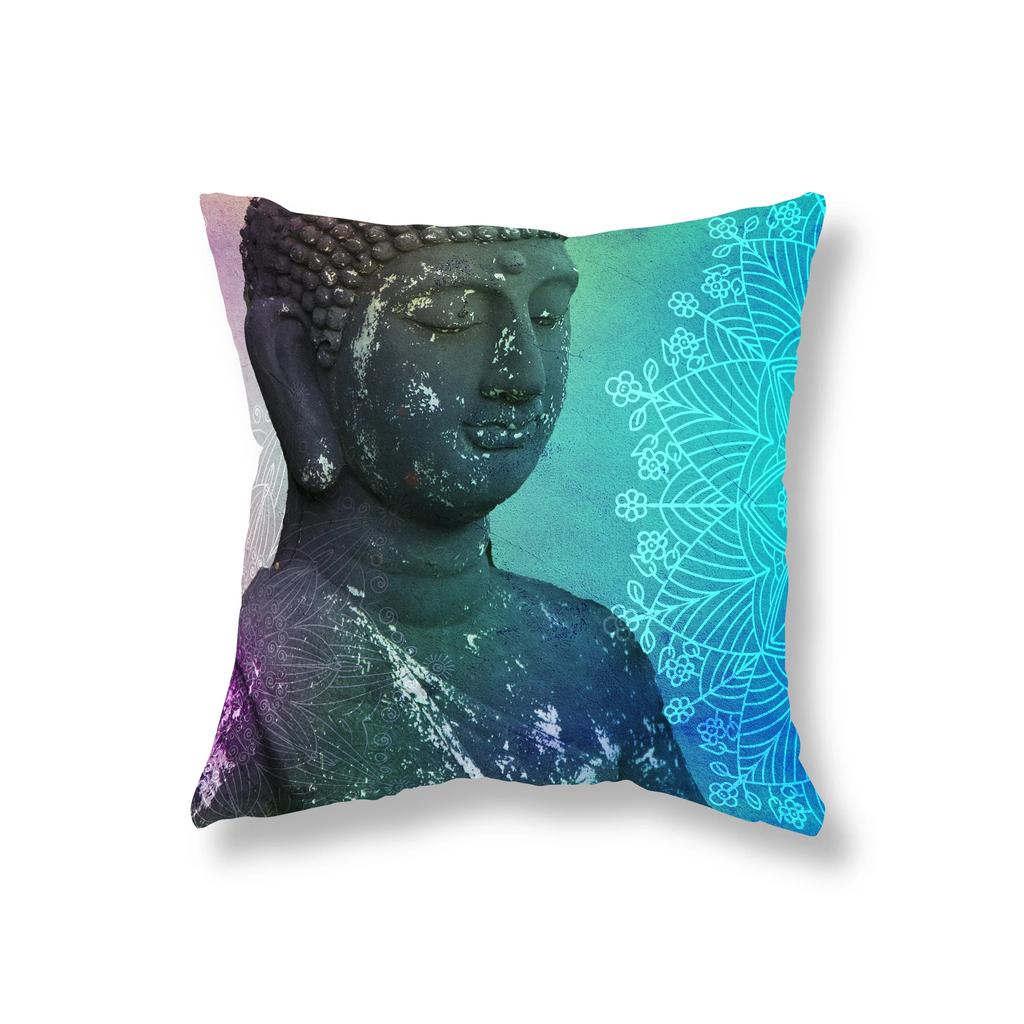 Meditation Buddha Pillowcase Sofa Decoration Room Bedside Office Game Chair Cushion Cover Home Decor 45x45cm