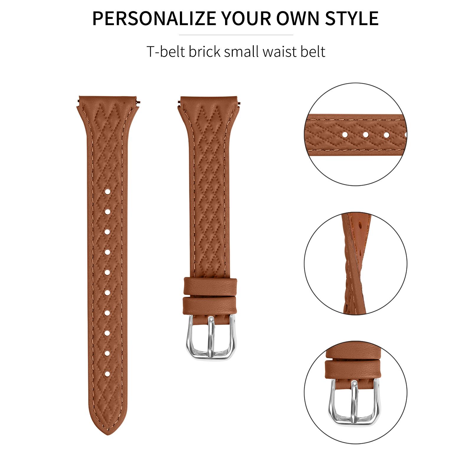 

For Garmin Vivomove 3/GarminMove 3 Watch Strap Top-Layer Cow Leather Watchband Apricot