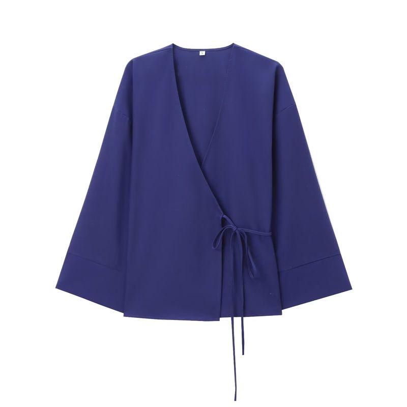 Zbzr Spring New Women Clothes Western Style Texture Double Placket Kimono Outerwear Trousers 5427743 5427431