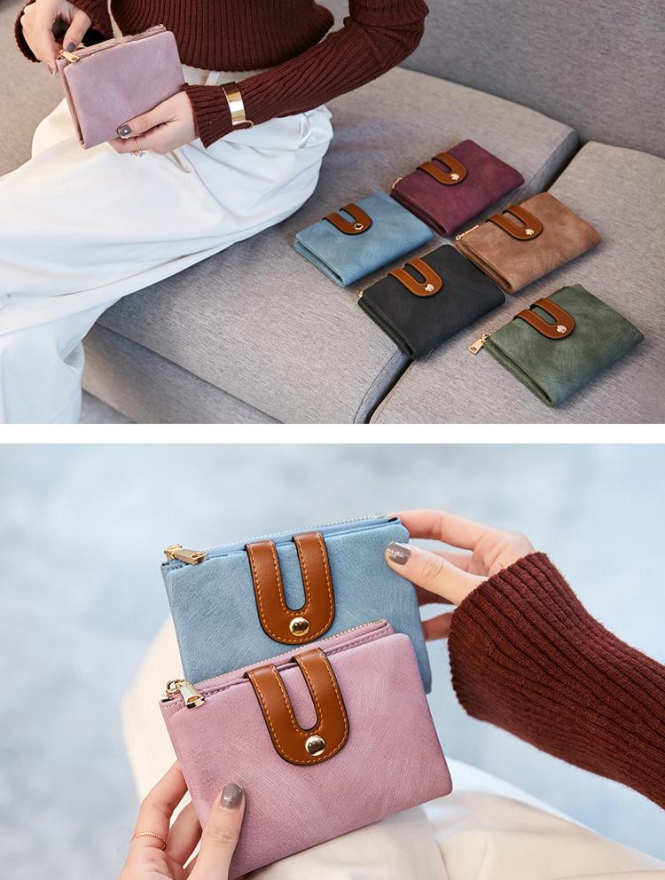 Xiangyin Leather 2024 Korean Women's Short Wallet - Simple, Trendy, Bi-fold Design for Students