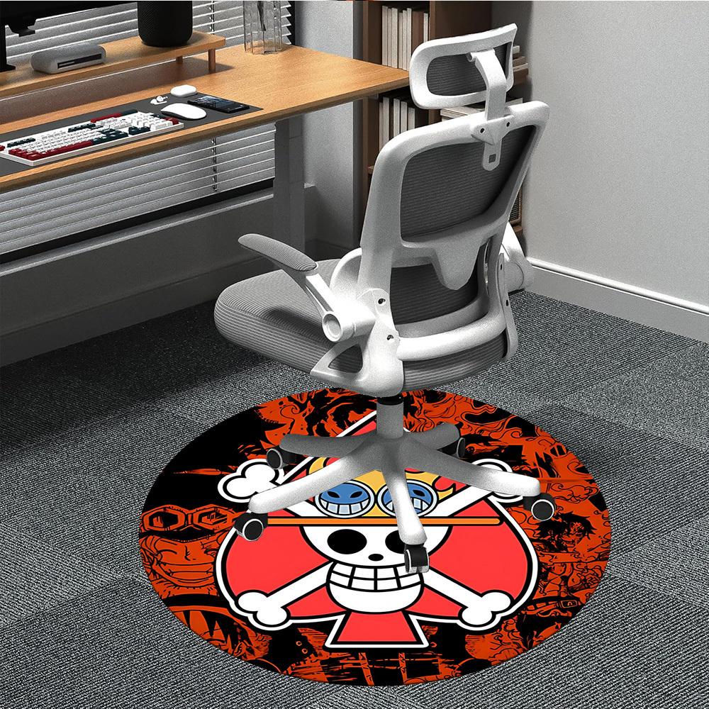 1pc One Piece Logo Office Round Area Rug, Under Office Chairs Bedroom Living Room Home Decor  a1022210