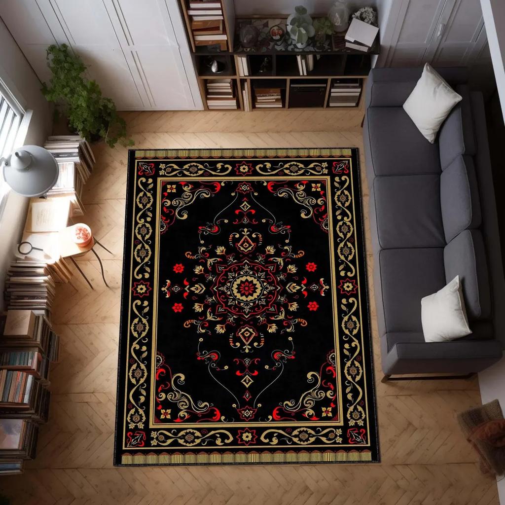 Persian Area Rug, Classic Patterned Carpet, Elegant Vintage-Inspired Floor Mat for Living Room or Bedroom Rug