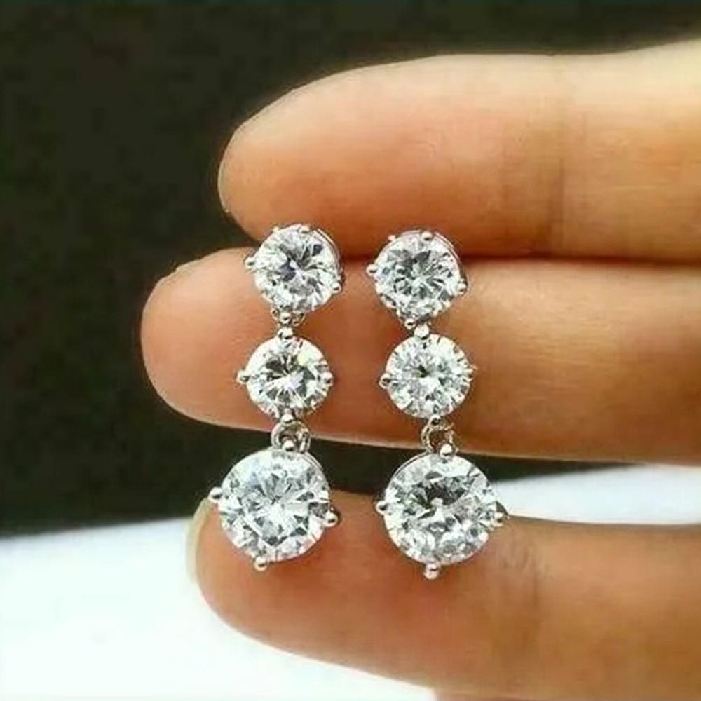 

CAOSHI Simple Design Round Shape Crystal Drop Earrings for Women Fashion Elegant Female Wedding Accessories Exquisite Zircon