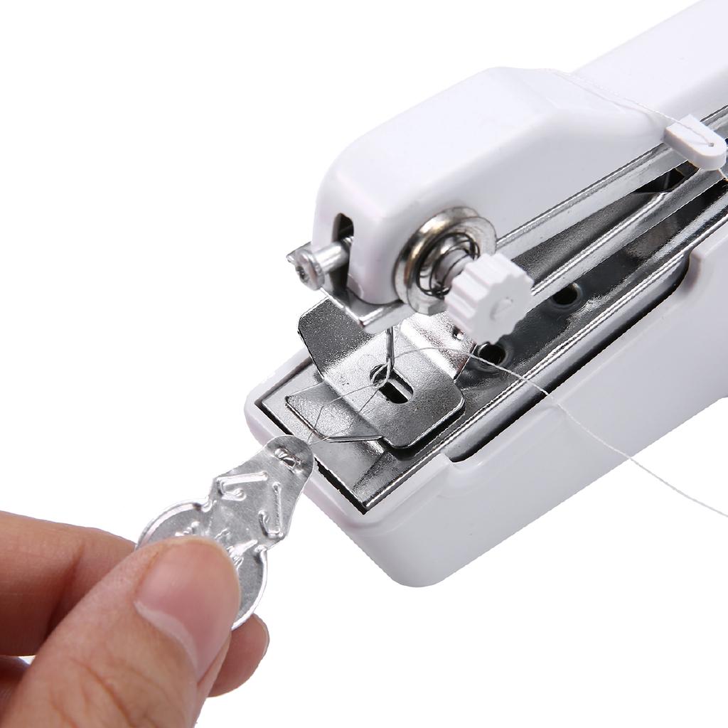 Mini Portable Household Hand Sewing Machine 10 Line Coils Quick Stitch Sew Needlework Cordless Clothes Electronic Sewing Machine DC 6V