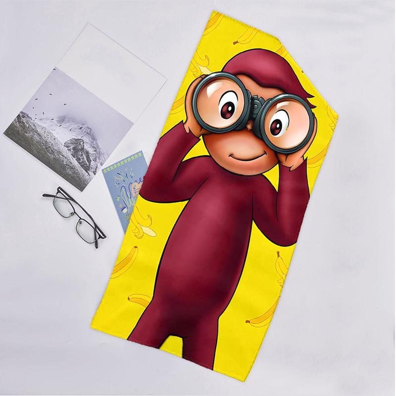 Curious George Fashion Beach Towel: Ideal for Summer Adventures Soft, Absorbent and Quick Drying Suitable for Swimming and Bathing