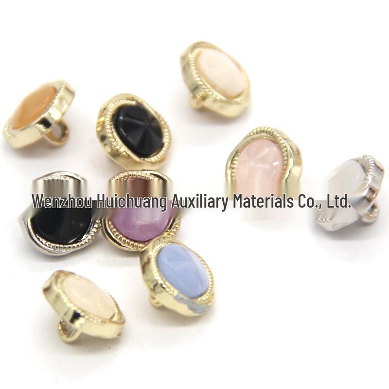 10.5mm High-Foot Zinc Alloy Shirt Buttons with Resin - Small Fragrant Style