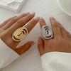 Personalized Five-Petal Flower Three-Dimensional Flower Opening Ring, Exaggerated Metal Wind Winding Ring