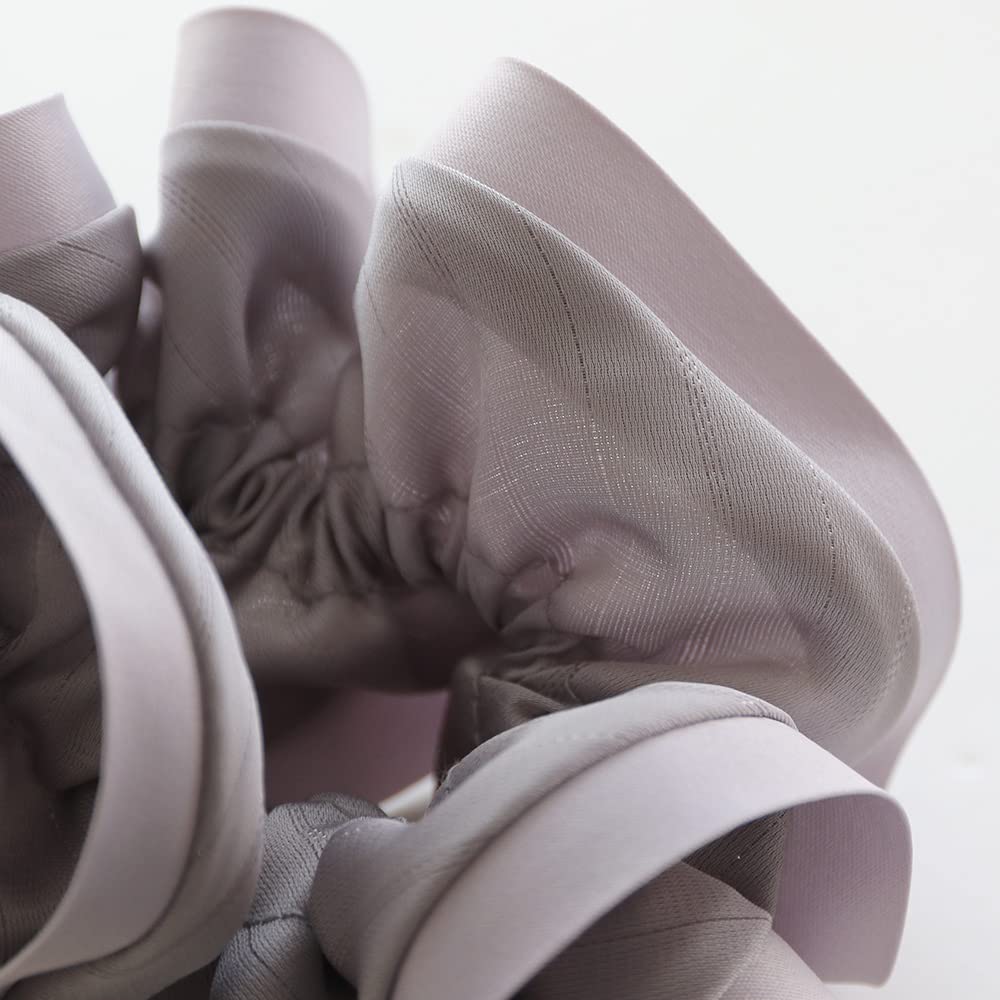 JewelVOX Black Scrunchie Hair Accessory with Grosgrain Frame and Striped Stylish and Cute for Simple and Available in Fabric. Adults. Stylish. Black.