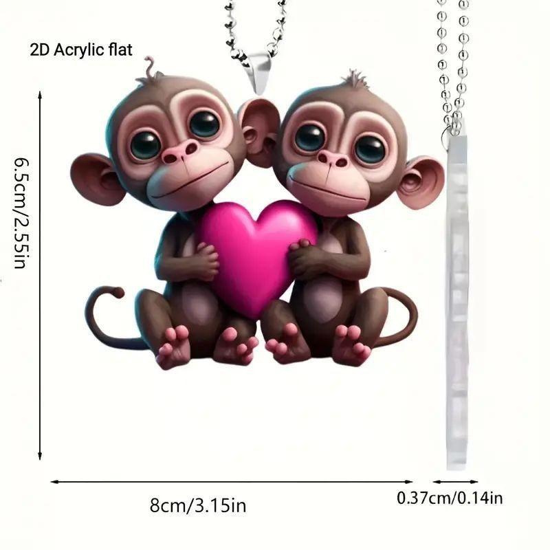 

Pig Whimsical Acrylic Hanging Decoration For Car Mirror Fun Cartoon Design Accessory Interior