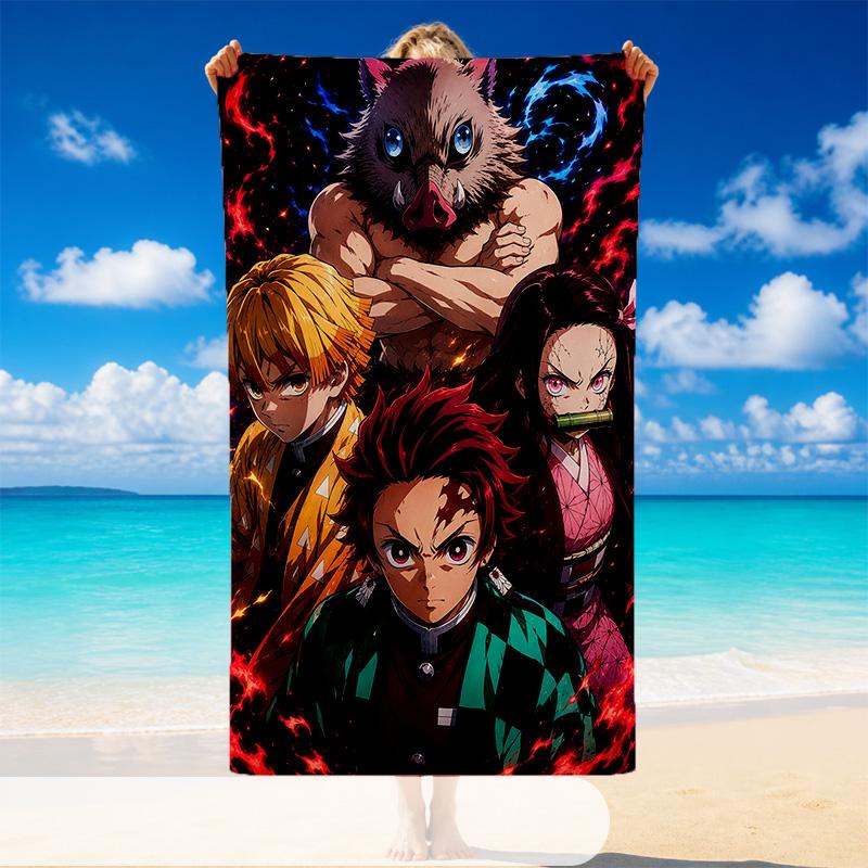 Demon Slayer Beach Towel, Soft Large Absorbent Towel For Beach Swimming Pool Travel Vacation