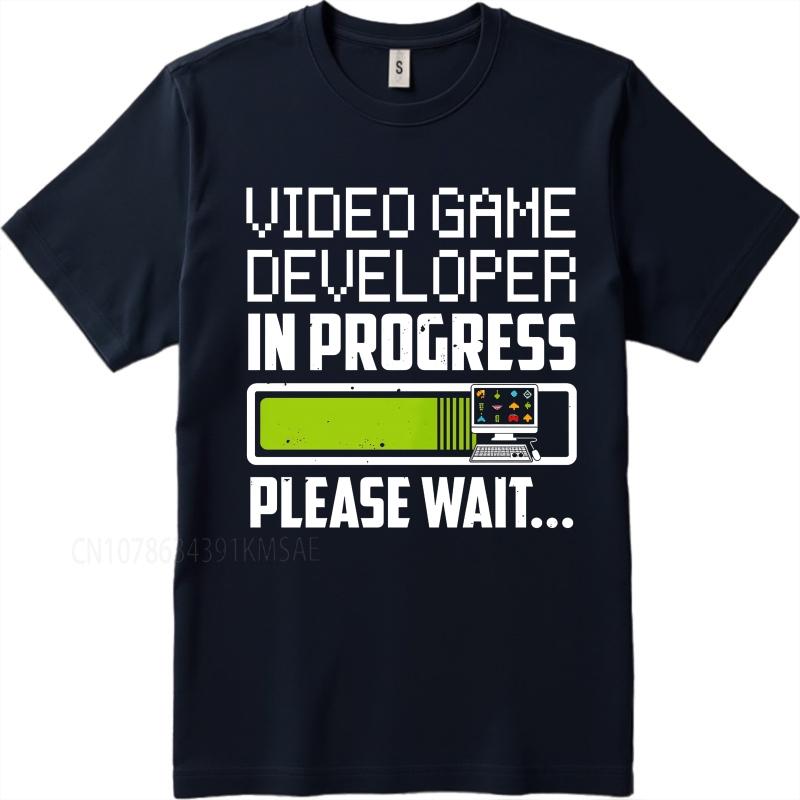 Big size summer For him tshirt Video Game Developer In Progress Please Wait Short Sleeve Relaxed Fit Crew Neck tops
