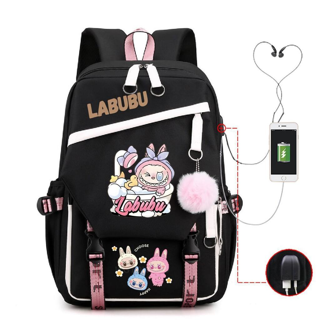 Cute Children's Schoolbag Contrasting Color Neutral Casual Backpack Cartoon Printing Primary and Secondary School Students