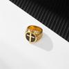Golden Cross Titanium Steel  Men's Simple Stainless Steel Ring Does Not Fade
