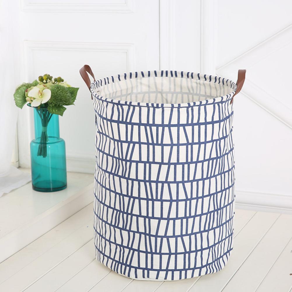 Large Capacity Canvas Standing Storage Bag Simple Laundry Toy Organizer with Handle