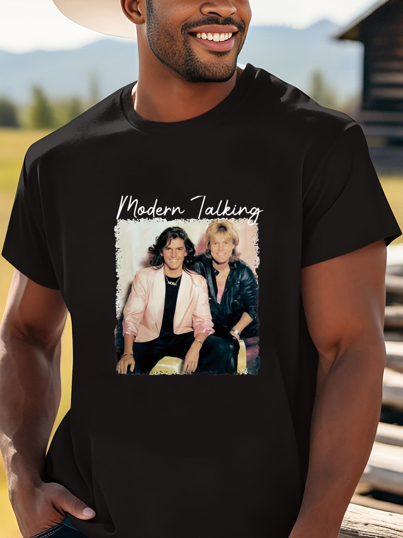 

Men s Retro 80s/90s Radio Host DJ Print T-Shirt - Stretch Fit Vintage TV & Microphone Graphic Tee M