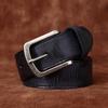 Men's Belt Retro Rub Colored Distressed Pleated Genuine Cattlehide Leather Surface Denim Casual Working Pants Belt