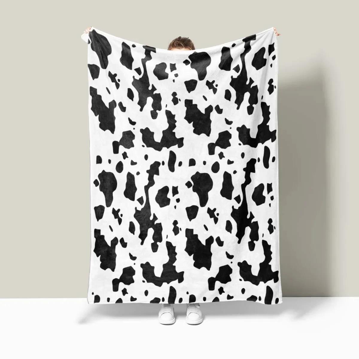 

Cow Pattern DoubleSided Flannel Blanket for Sofa Living Room Office Nap Air Conditioning Use Soft Plush Throw 40x50inch 101x127cm