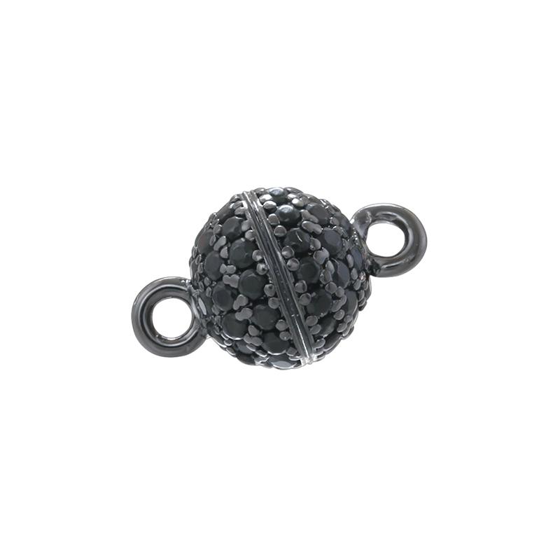 ZHUKOU 6MM Brass Inlaid Zircon Round Magnet Connection Buckle Bead Water Diamond Pendant Jewelry Making Buckle Accessories:VK265