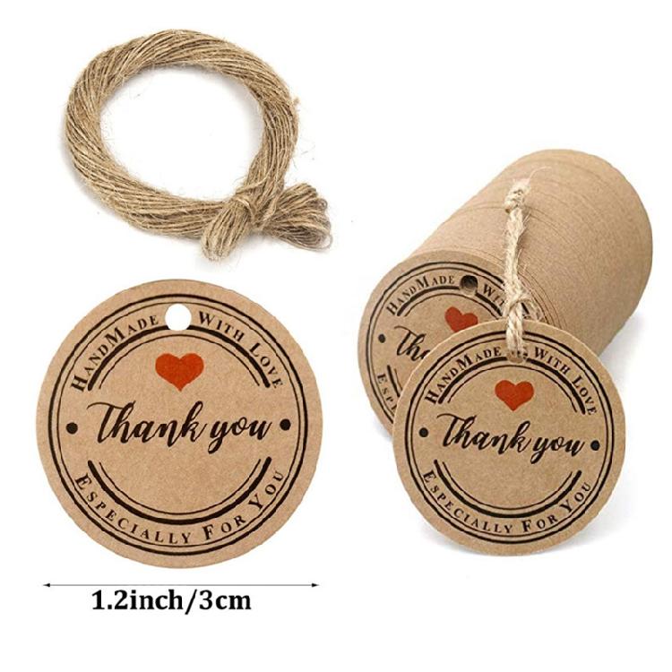 100 Pcs Gift Tags Thank You Tags for DIY Birthday Christmas Wedding Party Favors