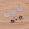 50-100 Stück 2 Farben Edelstahl Ohrstecker Leere Stiftbasis Pins Mit Verschluss Ohrrücken Für DIY Schmuckherstellung