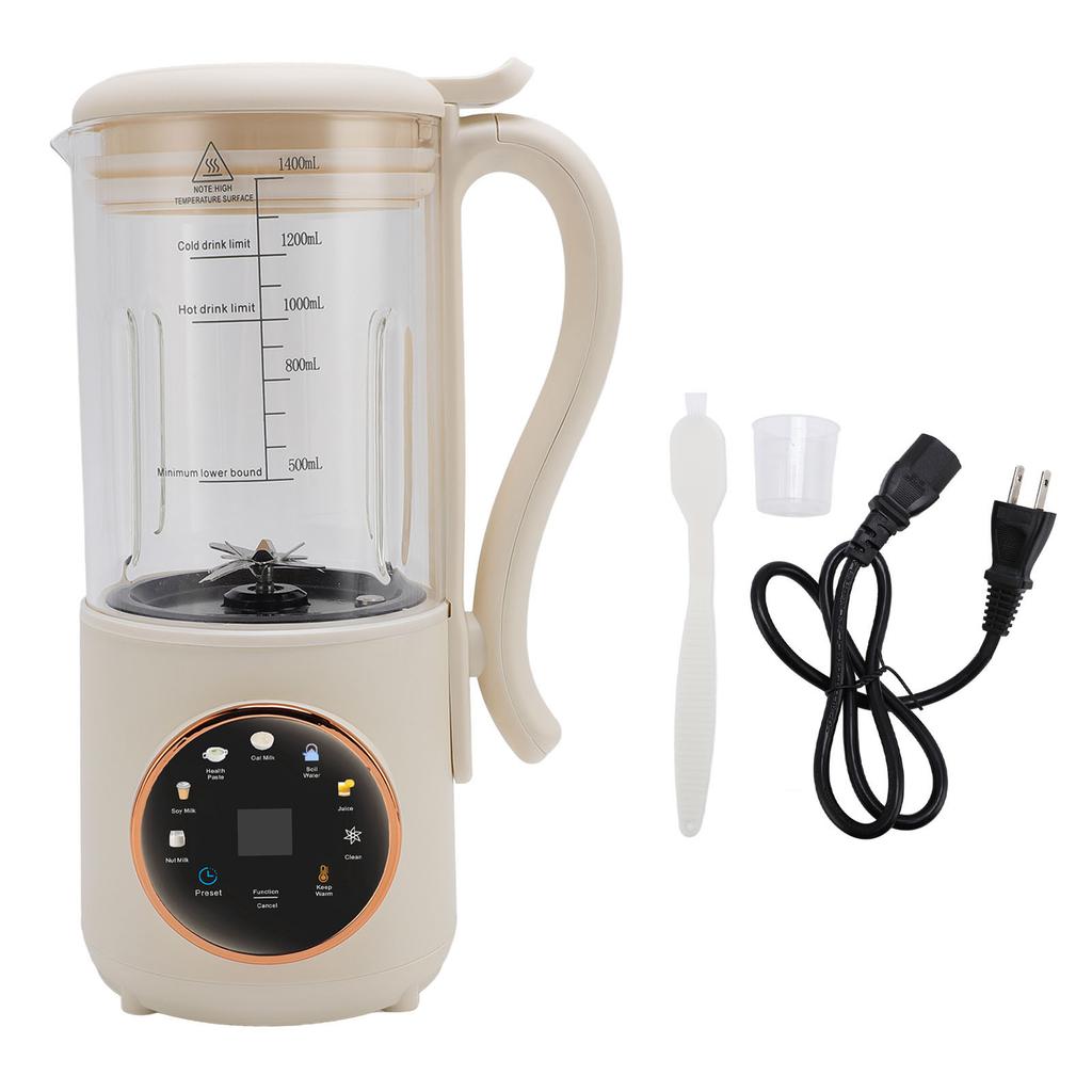 1.4L Nut Milk Maker Machine Multifunctional Soy Milk Maker Juicer with Timing Automatic Cleaning Insulation Function